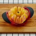 thumbnail image 2 of 12-Blade Apple Slicer Corer Cutter，Ultra Sharp Stainless Steel Blades & Ergonomic plastic Handle，3 in 1 Apple Slicer Potato Slicer Cutter for French Fries and Mango Slicer Corer (red), 2 of 6