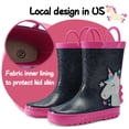thumbnail image 5 of Bocca Kids Rain Boots Glitter Unicorn Rain Boots For Girls with Handles 12M, 5 of 6