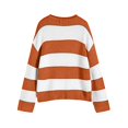 thumbnail image 4 of vigerkar Women's Fashion 2026 Long Sleeve Oversized Striped Color Block Comfy Loose Crew Neck Knitted Pullover Sweater (Orange, S), 4 of 5