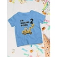 thumbnail image 6 of Tstars Boys' 2nd Birthday T-Shirt - Bulldozer Construction Design - Two Handsome Graphic - Size 3T - California Blue, 6 of 7