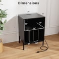 thumbnail image 3 of Gymax Support de Tourne-Disque avec Station de Recharge 5 Compartiments de Rangement Trousses Anti-Basculement, 3 of 10