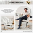 thumbnail image 4 of Dasun Upholstered Nursery Rocking Glider Chair, Modern Accent Arm Chair Padded Seat for Living Room, Bedroom, Offices (Ivory Teddy), 4 of 5