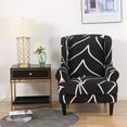 thumbnail image 2 of Wing Back Chair Covers with Arms Piece Slipcovers for Armchair Washable Stretch Print Pattern Wingback Chair Cover Furniture Protector Geometry, 2 of 7