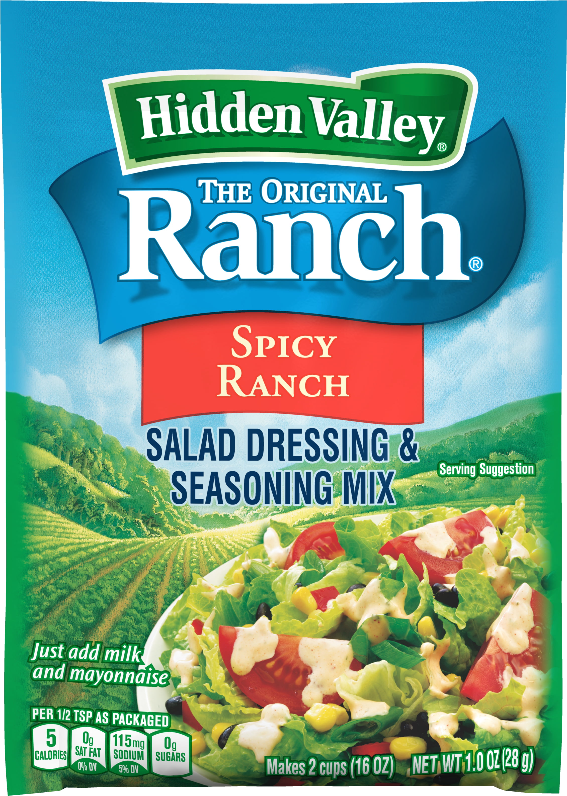 Hidden Valley Spicy Ranch Salad Dressing & Seasoning Mix, Gluten Free ...