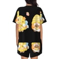 thumbnail image 6 of Haiem Bee Happy Sunflower Gnomes Pattern Pajama Set for Women 2 Piece Lounge Set Short Sleeve Tops and Shorts Soft Sleepwear-XX-Large, 6 of 7