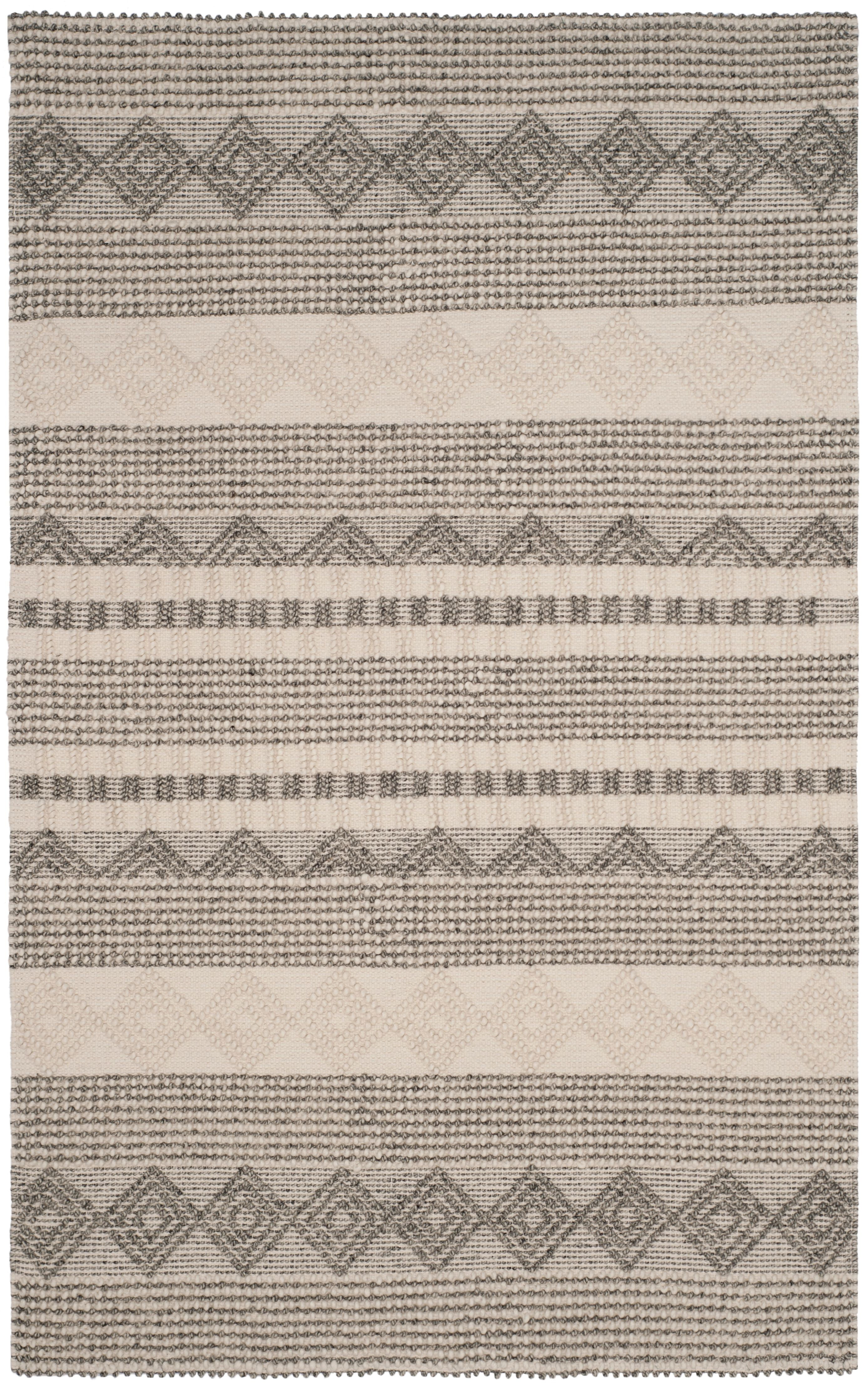 SAFAVIEH Natura Carly Geometric Braided Wool Area Rug, Grey/Ivory, 3' x 5'