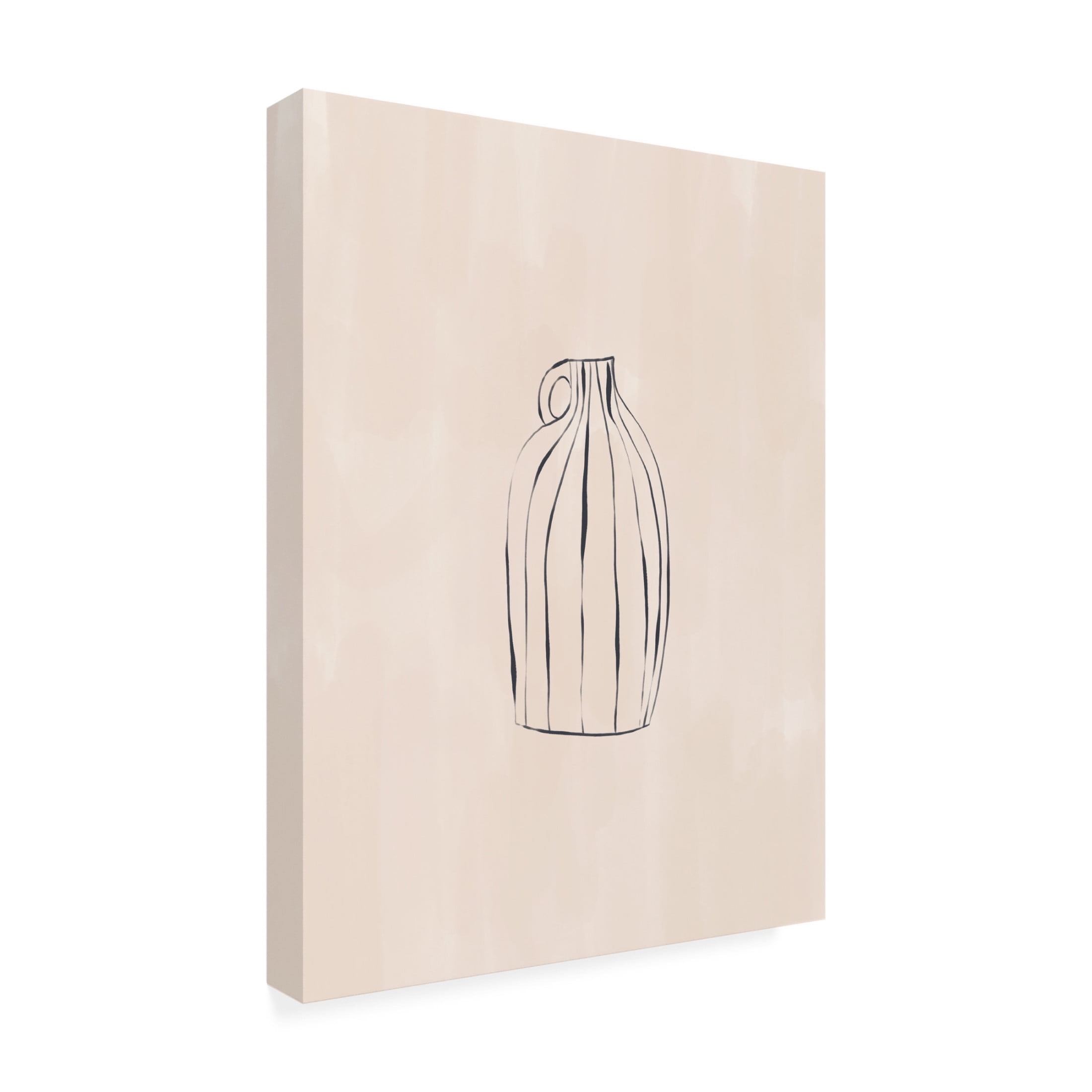 Trademark Fine Art Ivy Green Illustrations Striped Vase Canvas Wall Art