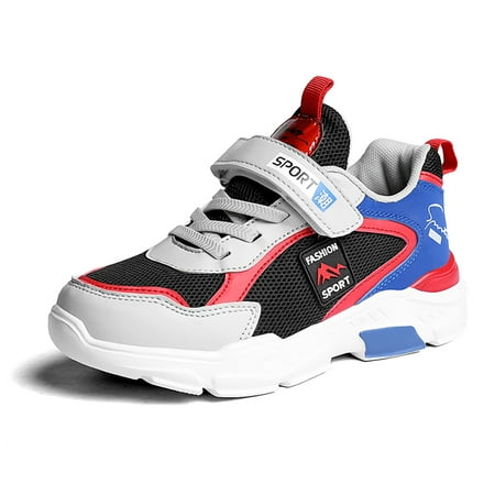 

Engtoy Little Big Kids Fashion Sneakers Hook and Loop Lightweight Boys Walking Shoes