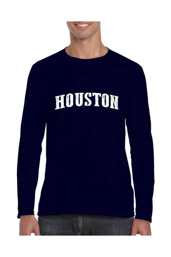 MmF - Mens Long Sleeve T-Shirts, up to Size 5XL - Houston