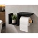 thumbnail image 1 of Porta Rollo Papel Higiénico Mdf Con Estante Moderno Baño Negro, 1 of 4