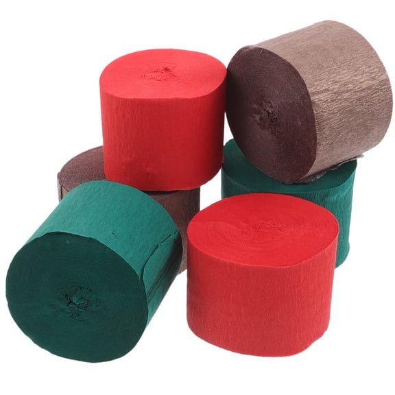 LOLIPPYY Assorted Color Crepe Paper Rolls for Crafts, Soft & Foldable Party Decorations, Table Decor Set of 6 Rolls