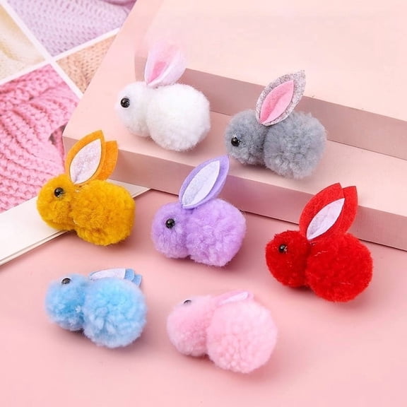 Mini Plush Easter Bunny Animals, Miniature Stuffed Rabbit, Soft Tiny Stuffed Animals Easter Bunnies Plush Rabbit for Easter Basket Stuffers, DIY Hair Clips