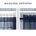 thumbnail image 2 of Navy Blue Sheer Curtains 84 Inch Length for Living Room Set 2 Panels Rod Pocket Nautical Masculine Light Filtering Dark Blue Semi Sheer Curtain Drapes 84 Inches Long for Kids Boys Bedroom Playroom, 2 of 5