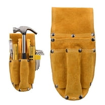 HEALEEP Tool Belt Pouch Waist Bag Chocolate Suede Cowhide Tool Storage 1Pack 10.2x4.5in