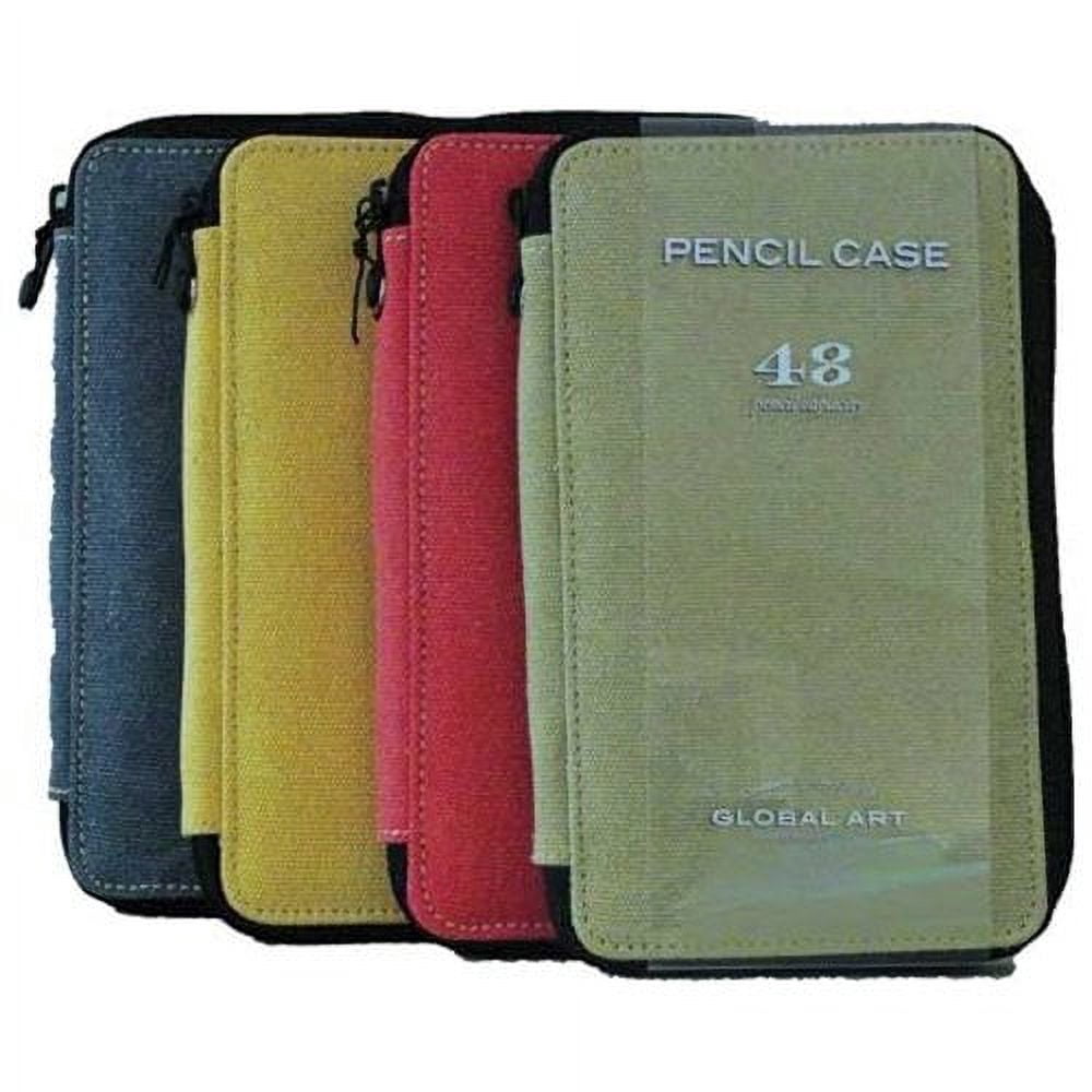 Global Art Canvas Pencil Case, 48-Pencil Capacity, Wheat