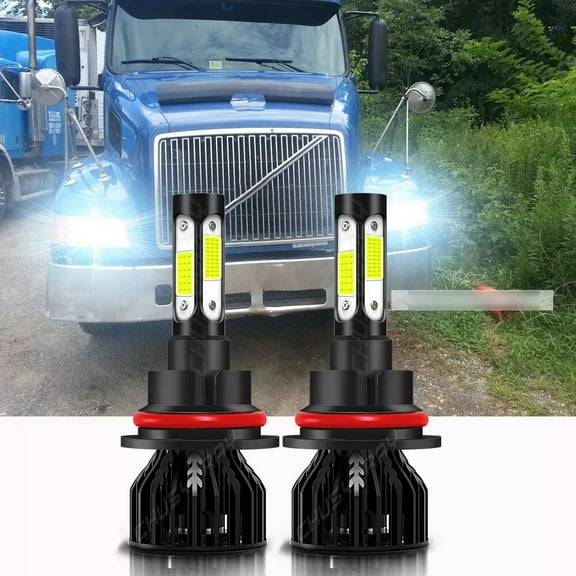 9007 Truck LED Headlight Bulbs 6000K White 2Pcs for 1998-1999 Volvo VN 2000-2003 VNL 2000-2017 VNM