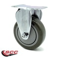 thumbnail image 4 of Polyurethane Top Plate Rigid Caster with 4 Inch Gray Wheel - 350 lbs. Capacity Per Caster - Service Caster Brand, 4 of 4