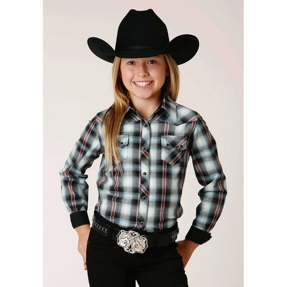 Roper Girls Long Sleeve Snap Dusk Dobby Western Shirt