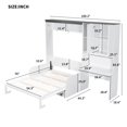 thumbnail image 6 of Euroco Wood Full Size Murphy Bed with Sofa and Desk, Wall Bed with Storage Cabinets, White, 6 of 14