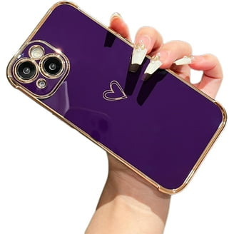 NITITOP Funda compatible con iPhone 13 Pro Max, diseño de corazón de amor, de silicona suave, 3D, a prueba de golpes, para mujeres y niñas, color morado oscuro