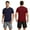 Navy Blue/Red, variant on Hanerdun Mens Athletic Quick Dry Shirts Tops Short Sleeve Workout Casual Tees Activewear 2 Pack M