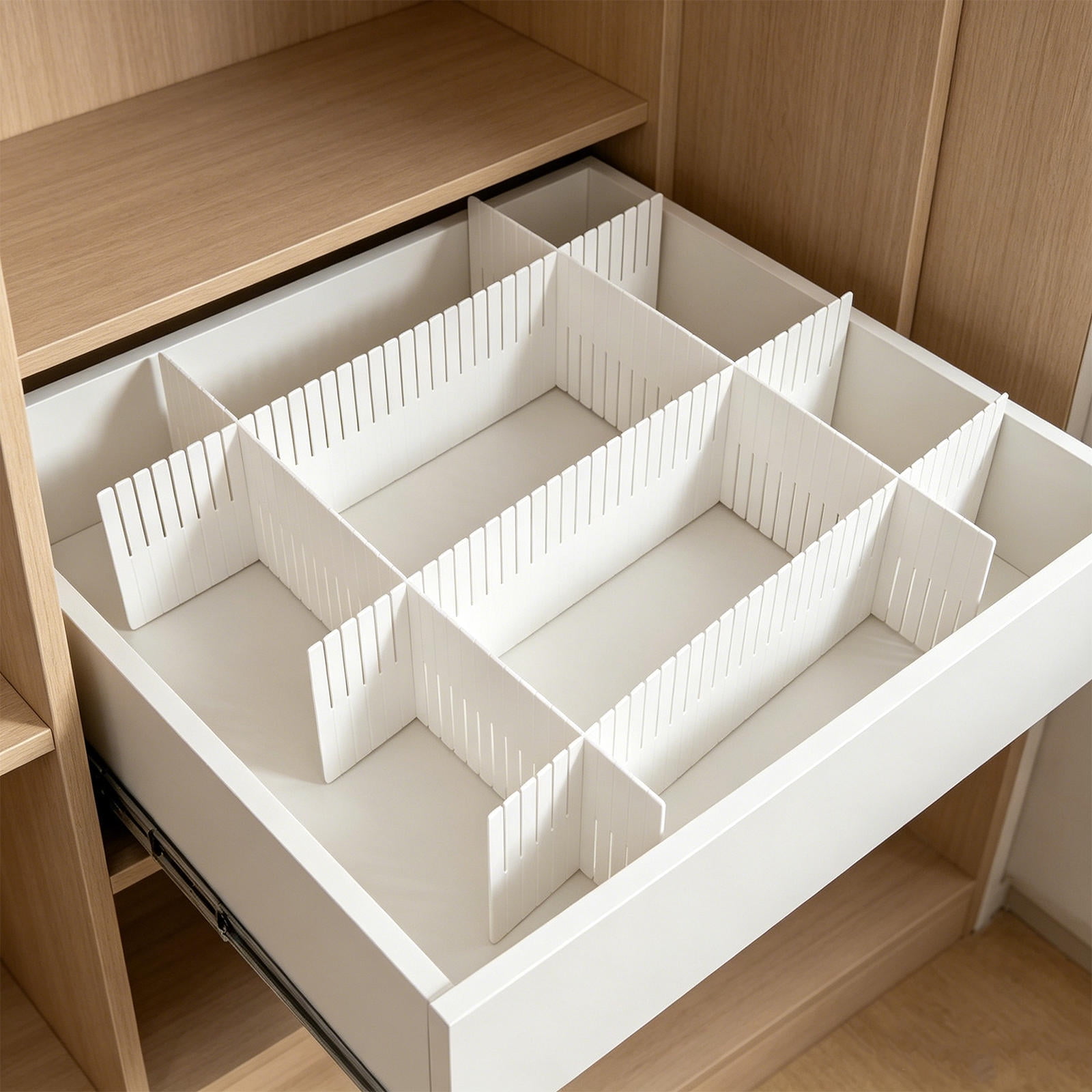 Amosfun 35-Piece Adjustable Plastic Drawer Organizer Dividers for Kitchen Bedroom Office Storage and Home Organization