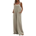 thumbnail image 2 of Caitzr Women's Casual Loose Sleeveless Jumpsuits Long Baggy Pants Rompers Jumpsuits with Pockets, 2 of 7