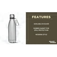 thumbnail image 2 of Bullet Shape Stainless Steel Water Bottles 26 oz. Set of 10, Bulk Pack - Leak Proof, With Carabiner, Leak Proof, Perfect for Gym, Hiking, Camping, Outdoor Sports - Silver, 2 of 5
