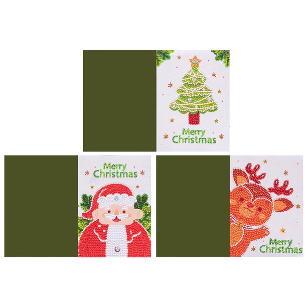 Cuadros Decorativos Tarjetas de felicitación de Navidad Kit de pintura de diamante de perforación con forma especial (HK004) Likrtyny embutido en tela