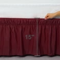 thumbnail image 3 of PiccoCasa Bed Skirt Polyester Elastic Wrap Around Dust Ruffle, Full Burgundy, 3 of 10