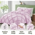 thumbnail image 3 of BedDecor 3 PC Luxury Diamond Ruffle "Pink, King/Cal King" 800 TC 100% Long Staple Egyptian Cotton Made Down Alternative Comforter, 3 of 5