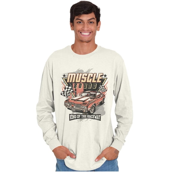 Muscle Bound King of the Raceway Car Long Sleeve TShirt Men Women Brisco Brands 2X