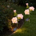 thumbnail image 1 of Solar Faux Flower Lights Waterproof LED Artificial Flower Garden Decor Solar Stake Light for Pathway Lawn Patio Yard Auto On Off Landscape Lighting, 1 of 7