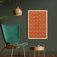 thumbnail image 2 of Orange Wall Art with Frame, Retro Style Pattern with Paisley and Flowers Ornate Leave, Printed Fabric Poster for Bathroom Living Room Dorms, 23" x 35", Redwood Orange Cream, by Ambesonne, 2 of 2