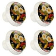 thumbnail image 2 of 4 Pcs Fish Floral Graceful Flower Knobs for Kitchen Cabinet Cupboard Dresser Bookcase Drawer Pulls Handles Round Home Decor, 2 of 8