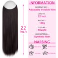 thumbnail image 6 of SHCKE Invisible Hair Extensions with Invisible Transparent Wire Removable Secure Clips in Straight Synthetic Hairpiece for Women 22 Inch, 6 of 6