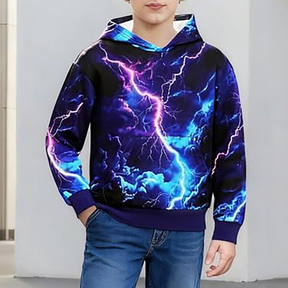 SOFTCCLO Boys Hoodies Back to School Letter Print Pullover Hoodie Top Casual Kids Hoodies for Boys Size 3-4Y