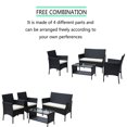 thumbnail image 4 of Seizeen Patio Furniture Set, 4 Pieces All-Weather PE Wicker Conversation Set w/2-Tier table, Loveseat Cushioned Outdoor Furniture Sofa for Yard, Porch, Garden, Deck, Beige Cushions, 4 of 11