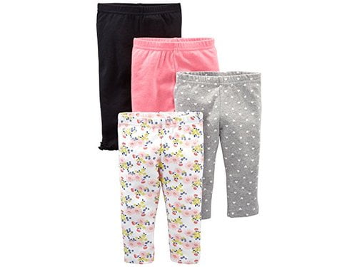 Infant-and-Toddler-Pants Unisex bebé Simple Joys by Carters 4-Pack Pant 