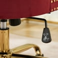 thumbnail image 6 of Velvet Office Chair with Golden Base, Modern Upholstered Tufted Button Desk Chair, Adjustable Swivel Home Office Chair with Metal Frame, Wine Red, 6 of 14