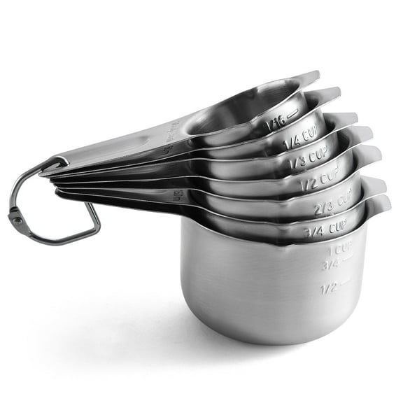 Spring Chef - Stainless Steel Measuring Cups, Kitchen Tools with Easy to Read Markings for Measuring Dry or Liquid Ingredients, Set of 7