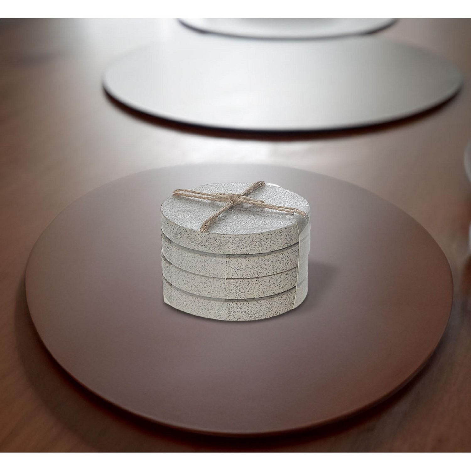 4PC Terrazzo Stone Round Coaster 4X4
