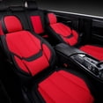 thumbnail image 6 of Coverado Front and Back Seat Covers Full Set, Breathable Fabric&Leather 5 Seats Car Seat Protectors, Compatible with Most Sedans SUV Pick-up Truck,Red, 6 of 8