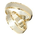 thumbnail image 2 of Pompeii3 14K Gold Matching Two Tone Hammered Wedding Ring Set, 2 of 3
