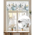 thumbnail image 7 of Fall Thanksgiving Kitchen Valances for Windows Teal Blue White Pumpkins Leaf Flower Valance Curtains&nbsp; for Kitchen /Living Room/Bedroom/ Bathroom Decor, 42"x12 " ,Rod Pocket 1 Panel, White, 7 of 7