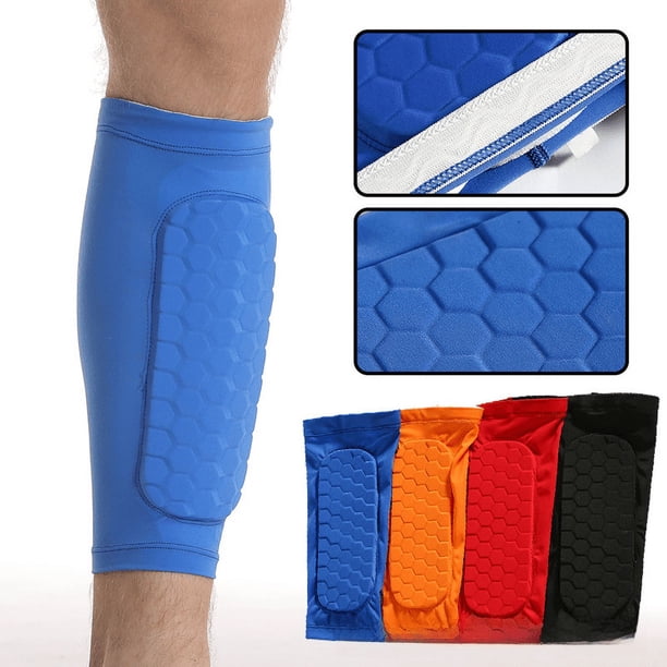 Calcetines deportivos de pantorrilla con diseño de panal anticolisión, antideslizantes, para exteriores, para correr, fútbol, ciclismo, montañismo, protectores transpirables