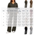 thumbnail image 4 of Xaqiouau Women's V-Neck Sweatshirt and Wide Leg Pants Set Loose Fit Long Sleeve Pullover Top High Waisted Drawstring Tracksuit Casual Lounge Wear 2 Piece Outfit Wine XXL, 4 of 9