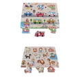 thumbnail image 1 of Juguete De Aprendizaje Educativo 2x Para Peg Puzzles Para , , Animales De Tráfico Sunnimix Rompecabezas de madera con clavijas, 1 of 8