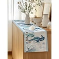 thumbnail image 5 of Table Runner 120 Inches Long for Kitchen Dining, Coastal Seahorse Dresser Scarf Farmhouse, Dining Table Decorations for Wedding/Parties, Nautical Starfish Shell Seaweed Anchor 13 x 120 In, 5 of 8