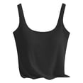 thumbnail image 4 of vigerkar Womens Cotton Crop Tank Tops with Built in Bras Casual Scoop Neck Summer Cami Trendy Comfy Basic Tank Tops (Black, L), 4 of 4